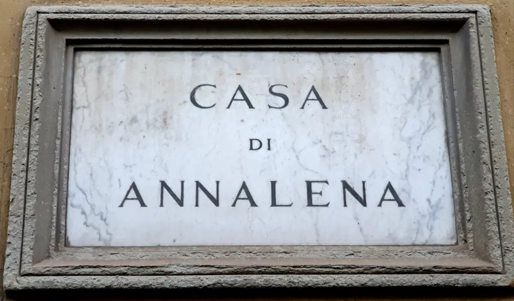 Marble plaque engraved Casa di Annalena